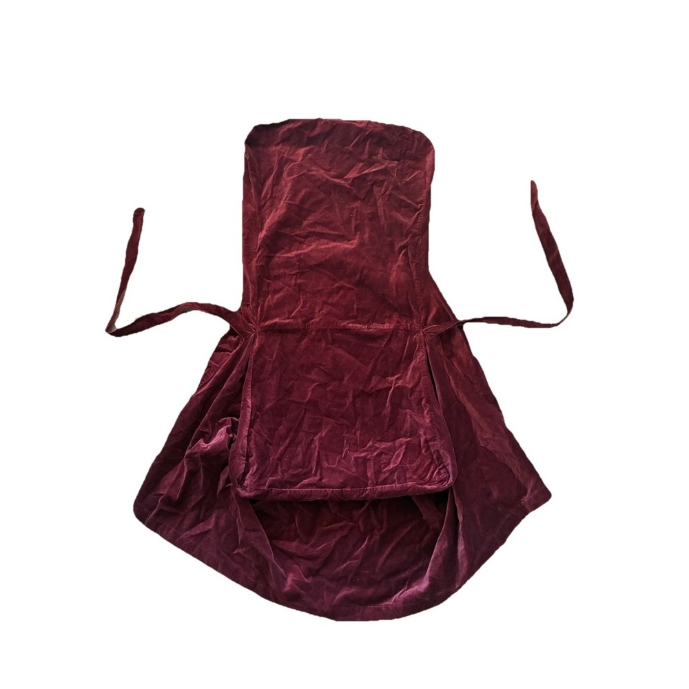 Pottery Barn Side Chair Slipcover Wine Red Velvet